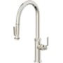 California Faucets Descanso Works 1.8 GPM Single Hole Pre-Rinse Pull Down Kitchen Faucet - Includes Escutcheon Polished Nickel