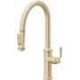 California Faucets Descanso Works 1.8 GPM Single Hole Pre-Rinse Pull Down Kitchen Faucet - Includes Escutcheon Satin Brass