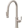 California Faucets Descanso Works 1.8 GPM Single Hole Pre-Rinse Pull Down Kitchen Faucet - Includes Escutcheon Satin Nickel