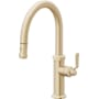 California Faucets Descanso Works 1.8 GPM Single Hole Pre-Rinse Pull Down Kitchen Faucet - Includes Escutcheon Satin Brass