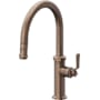 California Faucets Descanso Works 1.8 GPM Single Hole Pre-Rinse Pull Down Kitchen Faucet - Includes Escutcheon Satin Bronze