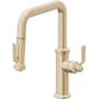 California Faucets Descanso Works 1.8 GPM Single Hole Pre-Rinse Pull Down Kitchen Faucet - Includes Escutcheon Satin Brass