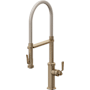 California Faucets Descanso Works 1.8 GPM Single Hole Pre-Rinse Pull Down Kitchen Faucet - Includes Escutcheon Antique Brass Flat
