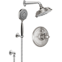 California Faucets Monterey Thermostatic Shower System with Shower Head, Hand Shower, Shower Arm, Hose, and Valve Trim Ultra Stainless Steel