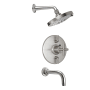 California Faucets Tiburon Tub and Shower Trim Package with 2.5 GPM Multi Function Shower Head Ultra Stainless Steel