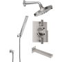 California Faucets Morro Bay Thermostatic Shower System with Shower Head, Hand Shower, Shower Arm, Hose, and Valve Trim Ultra Stainless Steel