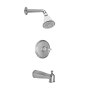 California Faucets Monterey Tub and Shower Trim Package with 2 GPM Single Function Shower Head Satin Nickel