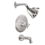 California Faucets Monterey Tub and Shower Trim Package with 2 GPM Single Function Shower Head Ultra Stainless Steel