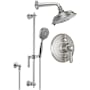 California Faucets Montecito Thermostatic Shower System with Shower Head, Hand Shower, Slide Bar, Shower Arm, Hose, and Valve Trim Satin Nickel