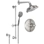 California Faucets Monterey Thermostatic Shower System with Shower Head, Hand Shower, Slide Bar, Shower Arm, Hose, and Valve Trim Satin Nickel