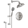 California Faucets Monterey Thermostatic Shower System with Shower Head, Hand Shower, Slide Bar, Shower Arm, Hose, and Valve Trim Ultra Stainless Steel