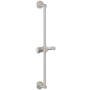 California Faucets Jalama Wall Mounted Slide Bar with Intaglio Pinstripe Cylinder Knob Handle Satin Nickel
