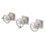 California Faucets Steampunk Bay Valve Trim Only with Triple Wheel Handle - Less Rough In Satin Nickel
