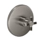 California Faucets Descanso Pressure Valve Trim Only with Single Carbon Fiber Cross Handle - Less Rough In Satin Nickel
