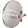 California Faucets Pressure Balanced Valve Trim Only with Single Cross Handle - Less Rough In Satin Nickel