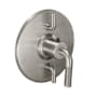 California Faucets Descanso Thermostatic Valve Trim Only with Single Knurled Lever Handle and Double Integrated Volume Controls - Less Rough In Satin Nickel