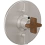California Faucets Thermostatic Valve Trim Only with Triple Cross Handles - Less Rough In Satin Nickel