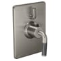 California Faucets Descanso Thermostatic Valve Trim Only with Single Carbon Fiber Lever Handle and Integrated Volume Control - Less Rough In Satin Nickel