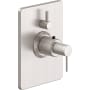 California Faucets D Street Thermostatic Valve Trim Only with Dual Lever Handles and Volume Control - Less Rough In Satin Nickel