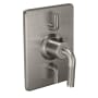 California Faucets Descanso Thermostatic Valve Trim Only with Single Knurled Lever Handle and Double Integrated Volume Controls - Less Rough In Satin Nickel