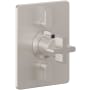 California Faucets Thermostatic Valve Trim Only with Triple Cross Handles - Less Rough In Satin Nickel