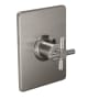 California Faucets Descanso Thermostatic Valve Trim Only with Single Cross Handle - Less Rough In Satin Nickel