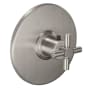 California Faucets Descanso Thermostatic Valve Trim Only with Single Cross Handle - Less Rough In Satin Nickel