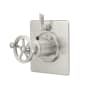 California Faucets Steampunk Bay Thermostatic Valve Trim Only with Single Wheel Handle and Integrated Volume Control - Less Rough In Satin Nickel