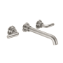 California Faucets Descanso 1.2 GPM Wall Mounted Widespread Elongated Vessel Faucet with Lever Handles Satin Nickel