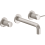 California Faucets D Street 1.2 GPM Wall Mounted Vessel Widespread Bathroom Faucet Satin Nickel