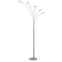 Cal Lighting Cremona 5 Light 79" Tall LED Floor Lamp Brushed Steel