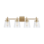 Capital Lighting 4 Light 10-1/2" Tall Bathroom Vanity Light Aged Brass