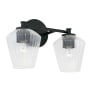 Capital Lighting 2 Light 15" Wide Bathroom Vanity Light with Ribbed Glass Shades Matte Black