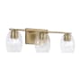 Capital Lighting Lucas 3 Light 24" Wide Bathroom Vanity Light Aged Brass