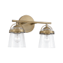 Capital Lighting Madison 2 Light 14" Wide Bathroom Vanity Light Aged Brass