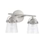 Capital Lighting Madison 2 Light 14" Wide Bathroom Vanity Light Brushed Nickel