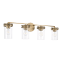 Capital Lighting Fuller 4 Light 34" Wide Vanity Light Aged Brass