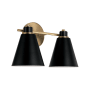 Capital Lighting Bradley 2 Light 15" Wide Vanity Light Aged Brass / Black