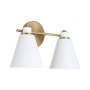 Capital Lighting Bradley 2 Light 15" Wide Vanity Light Aged Brass / White