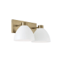 Capital Lighting Ross 2 Light 17" Wide Vanity Light Aged Brass / White
