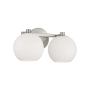 Capital Lighting Ansley 2 Light 15" Wide Vanity Light with Soft White Glass Shades Brushed Nickel