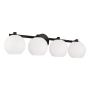 Capital Lighting Ansley 4 Light 31" Wide Vanity Light with Soft White Glass Shades Matte Black