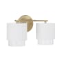 Capital Lighting Weller 2 Light 15" Wide Vanity Light Matte Brass / White