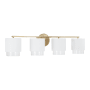 Capital Lighting Weller 4 Light 34" Wide Vanity Light Matte Brass / White