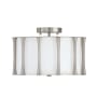 Capital Lighting Bodie 3 Light 15" Wide Semi-Flush Drum Ceiling Fixture Brushed Nickel