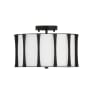 Capital Lighting Bodie 3 Light 15" Wide Semi-Flush Drum Ceiling Fixture Matte Black