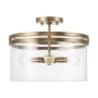Capital Lighting Fuller 4 Light 15" Wide Semi-Flush Drum Ceiling Fixture Aged Brass