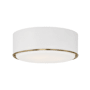 Capital Lighting Carlton 16" Wide Flush Mount Ceiling Fixture Matte Brass / White