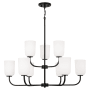 Capital Lighting Lawson 9 Light 32" Wide Chandelier Matte Black