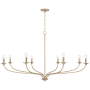 Capital Lighting Dolan 8 Light 52" Wide Candle Style Chandelier Matte Brass